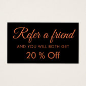 モダンエレガントシンプルBlack Coral Referral Cards (正面)
