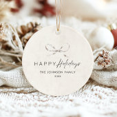モダンエレガントシンプルBoho Christmas Family Photo セラミックオーナメント