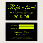 モダンエレガントシンプルChartreuse参照カード (正面&裏面)