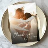 モダンエレガントシンプルChic 2写真結婚s サンキューカード