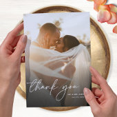 モダンエレガントシンプルChic 2写真結婚s サンキューカード