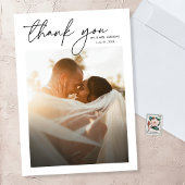 モダンエレガントシンプルChic Script 2写真結婚s サンキューカード