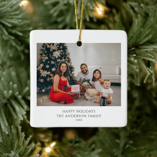 モダンエレガントシンプルChristmas Family 2写真 セラミックオーナメント (ツリー)