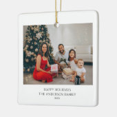 モダンエレガントシンプルChristmas Family 2写真 セラミックオーナメント (左)