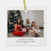 モダンエレガントシンプルChristmas Family 2写真 セラミックオーナメント (正面)