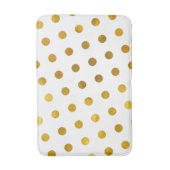 モダンエレガントシンプルClassy白金ゴールド水玉模様 バスマット (正面縦)