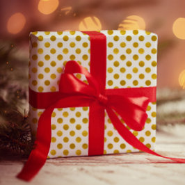 モダンエレガントシンプルClassy白金ゴールド水玉模様 ラッピングペーパー