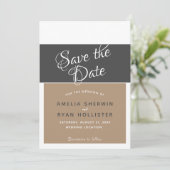 モダンエレガントシンプルScript日付カードの保存 招待状 (スタンド正面)