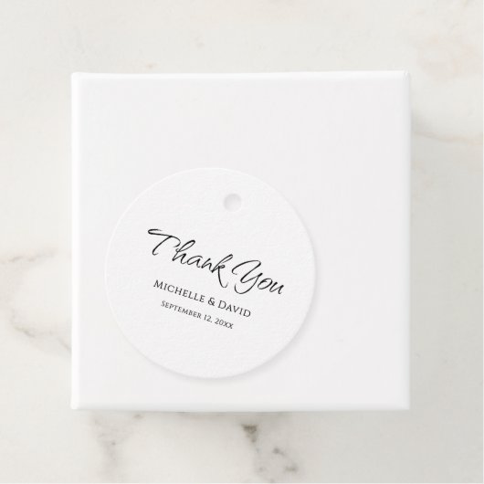モダンエレガントシンプルScript結婚's Thank You フェイバータグ (インサイチュ)