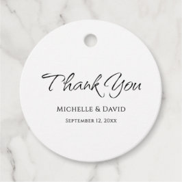 モダンエレガントシンプルScript結婚's Thank You フェイバータグ