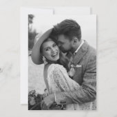 モダンエレガントシンプルScript Black And White Photo セーブザデート (裏面)