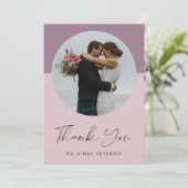 モダンエレガントシンプルScript Photo結婚's サンキューカード (スタンド正面)