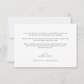 モダンエレガントシンプルScript Photo結婚's サンキューカード (裏面)