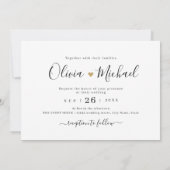 モダンエレガントシンプルScript Photo結婚's 招待状 (裏面)