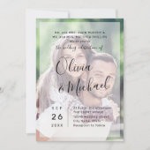 モダンエレガントシンプルScript Photo結婚's 招待状 (正面)