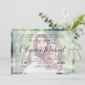 モダンエレガントシンプルScript Photo結婚's 招待状 (スタンド正面)