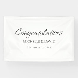 モダンエレガントシンプルScript Wedding Reception 横断幕