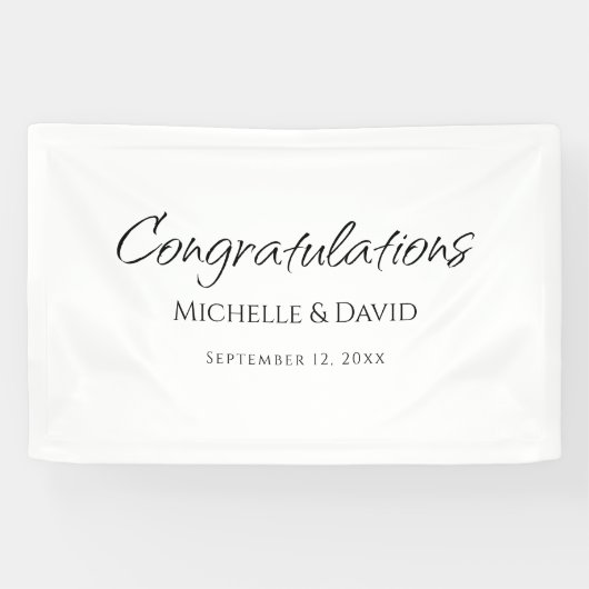 モダンエレガントシンプルScript Wedding Reception 横断幕 (横)