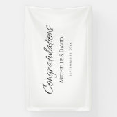 モダンエレガントシンプルScript Wedding Reception 横断幕 (縦)