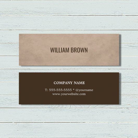 モダンエレガントシンプルTexture Brown Consultant スキニー名刺