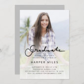 モダンエレガントスクリプトグラデーションのグラデーションの写真 招待状 (正面/裏面)