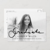 モダンエレガントスクリプトグラデーションのグラデーションの写真po ポストカード (正面/裏面)