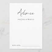 モダンエレガントスクリプトシンプルミニマルプレーンベディング アドバイスカード (正面)