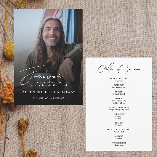 モダンエレガントスクリプト葬儀式次第 プログラム