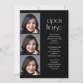 モダンエレガントスクリプト4枚写真 卒業パーティー 招待状 (裏面)