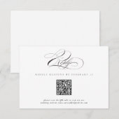 モダンエレガントスクリプト クラシックQRコード ウェディング RSVP (正面/裏面)