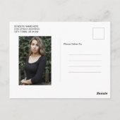 モダンエレガントスクリプト 両面写真 卒業おめでとう ポストカード (裏面)