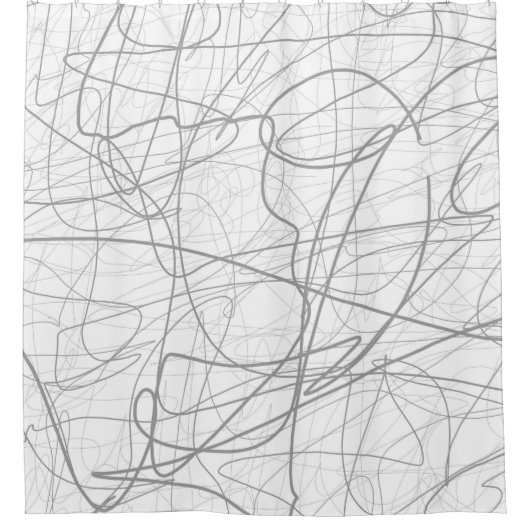 モダンエレガントスケッチ線 シャワーカーテン (正面)