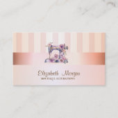 モダンエレガントスタイリッシュストライプの裁縫機 名刺 (正面)