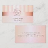 モダンエレガントスタイリッシュストライプのCupcake 名刺 (正面/裏面)