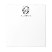 モダンエレガントスタイリッシュモノグラム名 ノートパッド (正面)