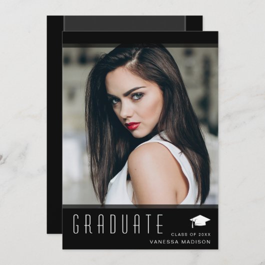 モダンエレガントスタイリッシュ写真 案内状 (正面/裏面)