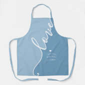 モダンエレガントスタイリッシュ台本の母の日の青 エプロン (正面)