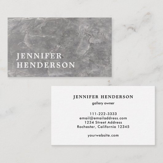 モダンエレガントスタイリッシュ灰色の大理石プロフェッショナル部 名刺 (正面/裏面)