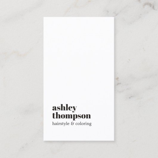 モダンエレガントスタイリッシュ白黒ヘアサロン ロイヤリティカード (正面)