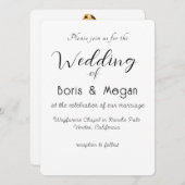 モダンエレガントスタイリッシュ結婚式招待状 招待状 (正面/裏面)