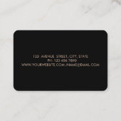 モダンエレガントスタイリッシュ金ゴールド円グリーンロータス 名刺 (裏面)