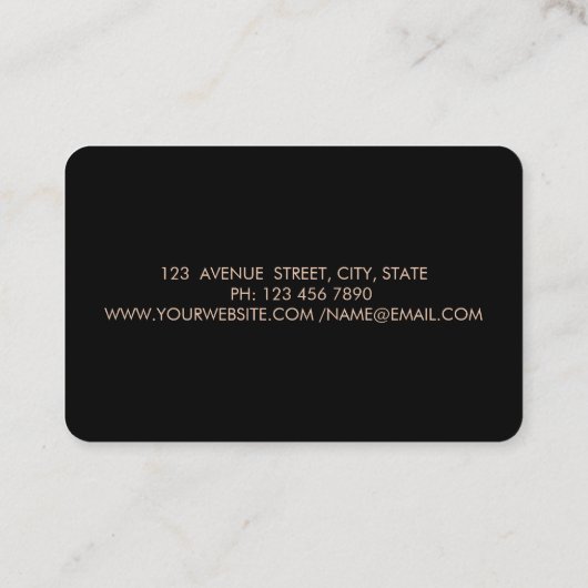 モダンエレガントスタイリッシュ金ゴールド円グリーンロータス 名刺 (裏面)