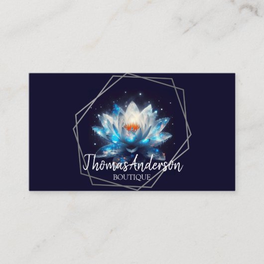 モダンエレガントスタイリッシュ金ゴールド円蓮 名刺 (正面)