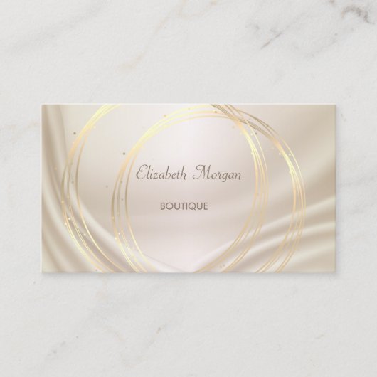 モダンエレガントスタイリッシュ金ゴールド円 名刺 (正面)