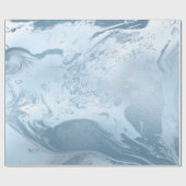 モダンエレガントスタイリッシュ青大理石 ラッピングペーパー (フラット)