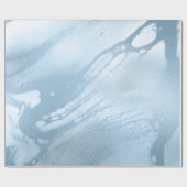 モダンエレガントスタイリッシュ青大理石 ラッピングペーパー (フラット)