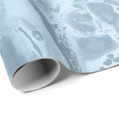 モダンエレガントスタイリッシュ青大理石 ラッピングペーパー (ロールコーナー)