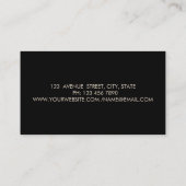 モダンエレガントスタイリッシュ,グリッターストライプ,黒 名刺 (裏面)