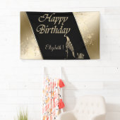 モダンエレガントスタイリッシュ，発光，花ハイヒール 横断幕 (インサイチュ)