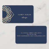 モダンエレガントスタイリッシュ,金ゴールド，白 名刺 (正面/裏面)